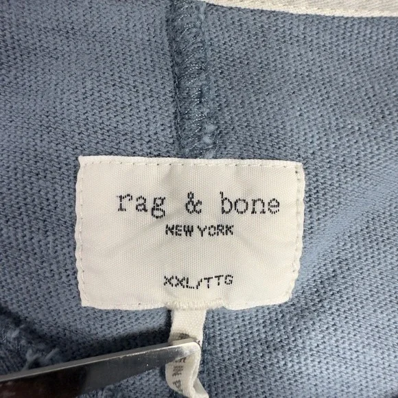 Rag & Bone Henley Shirt Mens XXL Blue Cotton Slub Long Sleeve Casual Minimalist - Picture 5 of 9